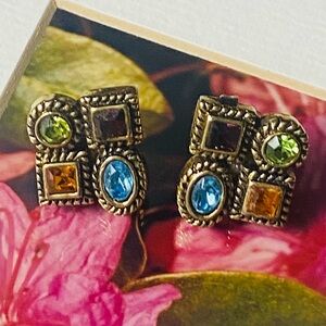 PATRICIA LOCKE Multicolor Gemstone Earrings